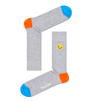 Ribbed Embroidery Smiley Sock RESMI01 - Ribbed Embroidery Smiley Sock RESMI01