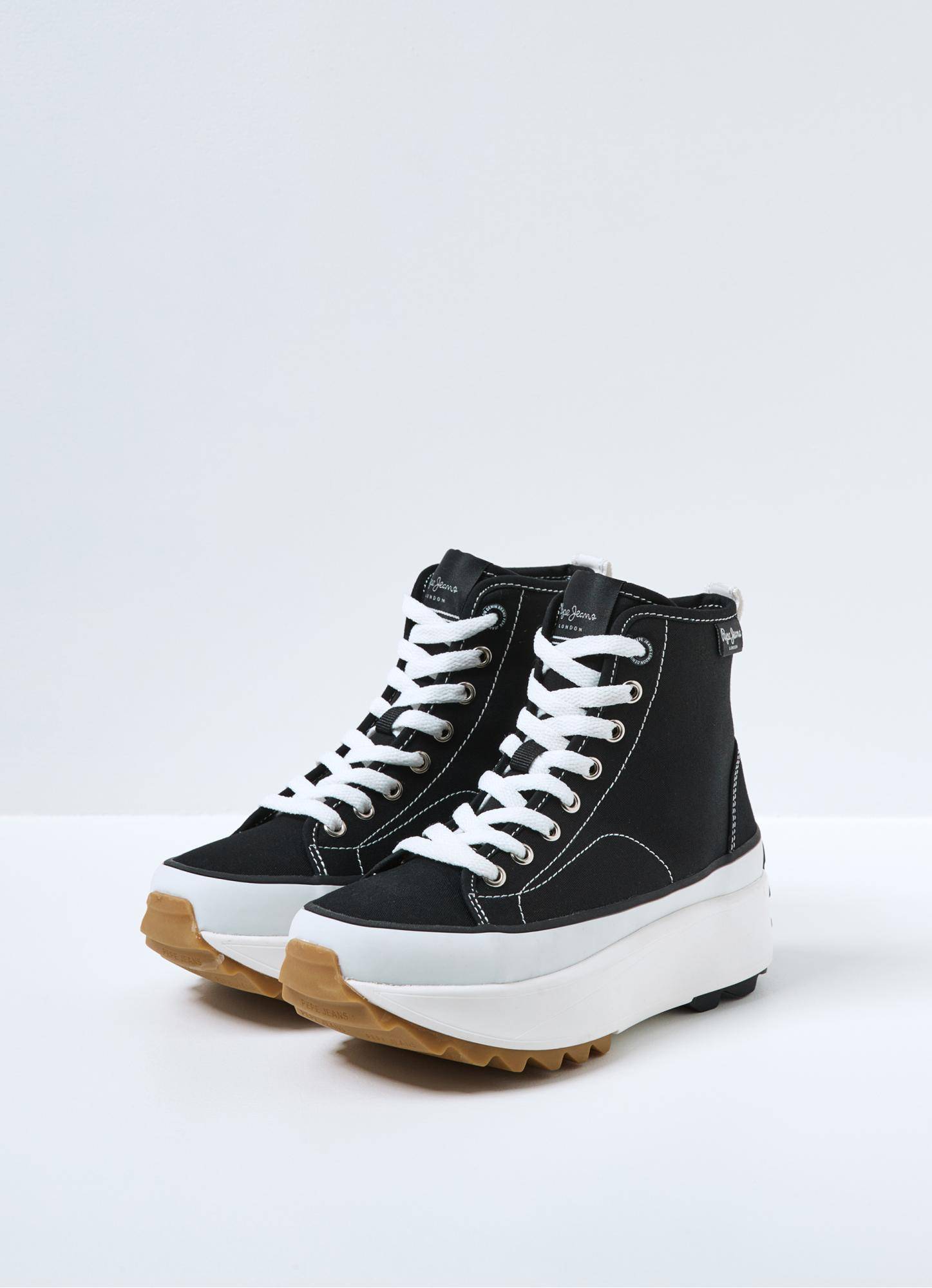 

Женские высокие кроссовки Pepe Jeans London (WOKING BASIC s_PLS31311), черные, Черный