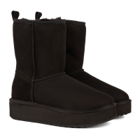 Женские полусапоги из овчины (угги) EMU Australia, черные, арт: W13190