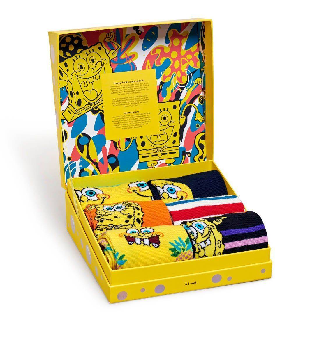 Носки Happy socks Sponge Bob 6-Pack Gift Box XBOB10 0100