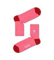 Ribbed Embroidery Milkshake 1/2 Crew Sock REMIL13 - Ribbed Embroidery Milkshake 1/2 Crew Sock REMIL13