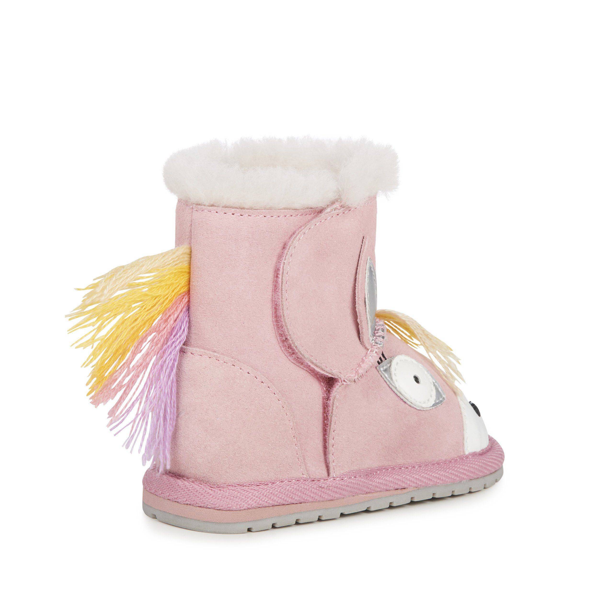 Детские ботинки из овчины (угги) EMU Australia(Magical Unicorn Walker B12409), розовые, цвет розовый, размер 22 - фото 5