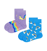 2-pack Kids Unicorn & Rainbow Socks KUNR02 - 2-pack Kids Unicorn & Rainbow Socks KUNR02