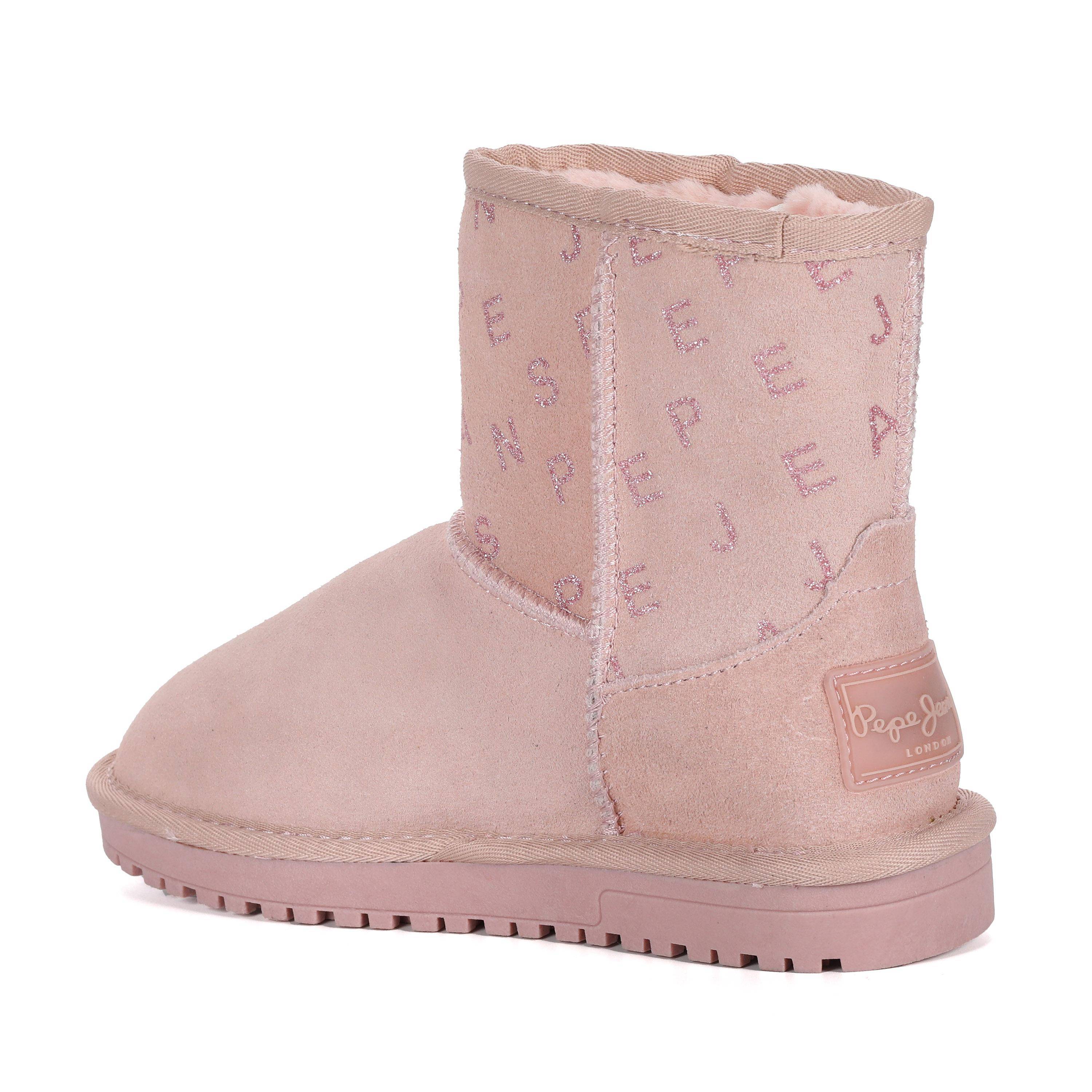 Детские ботинки из овчины (угги) Pepe Jeans London (DISS GIRL LOGY PGS50180), розовые, цвет розовый, размер 32 - фото 3