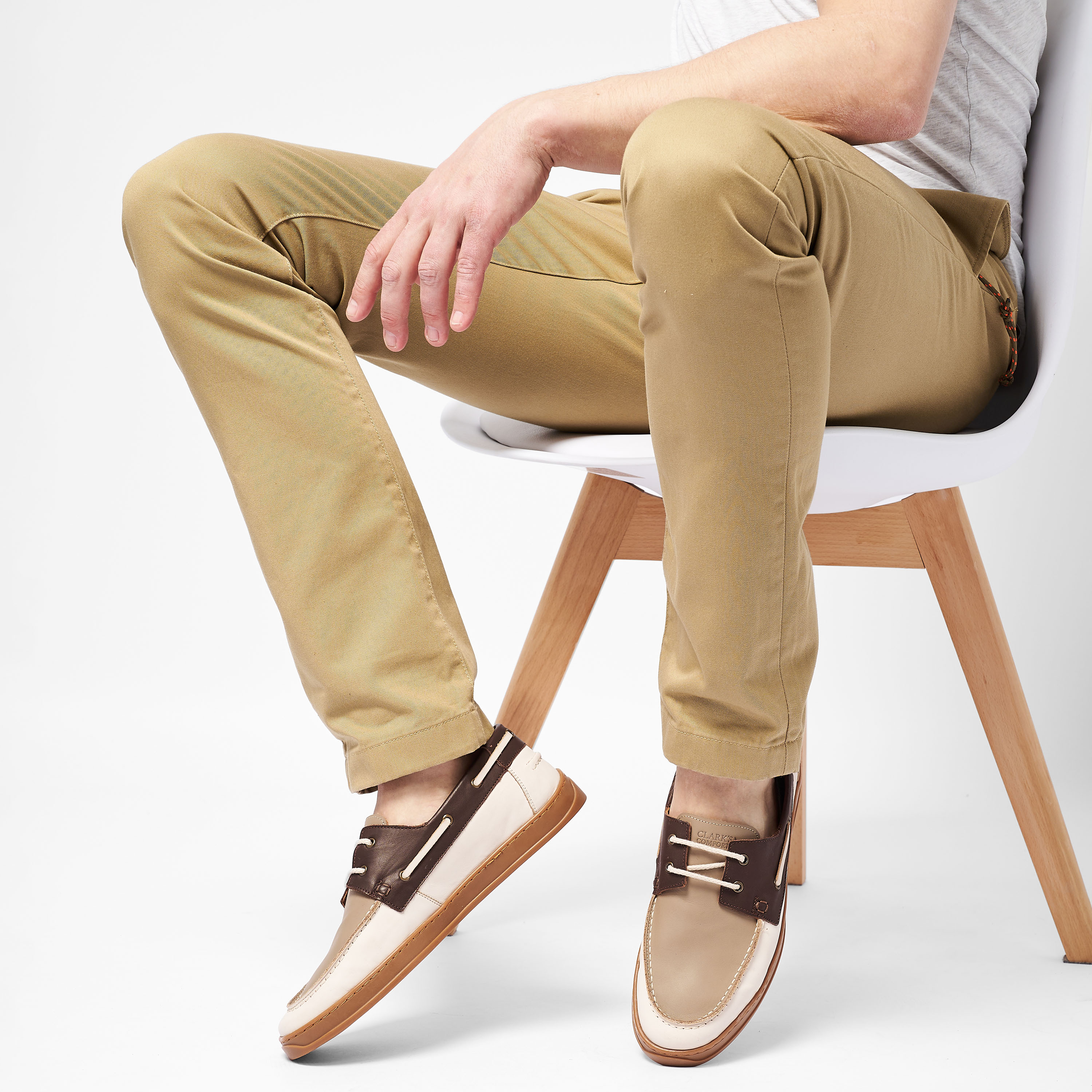 

Мужские мокасины Clarks, бежевые, Бежевый