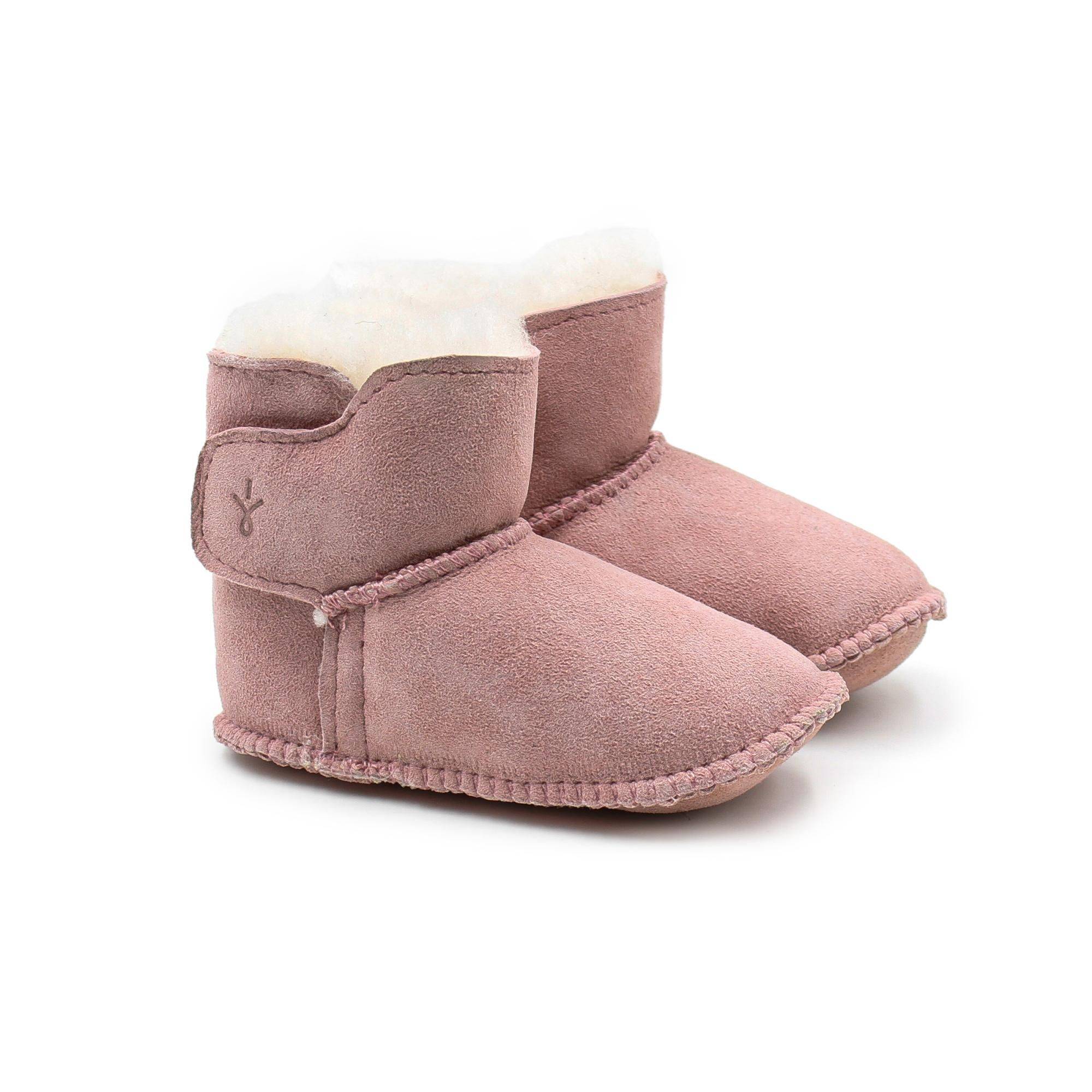 Детские ботинки из овчины (угги) EMU Australia(Baby Bootie B10310), розовые, цвет розовый, размер 16 - фото 1