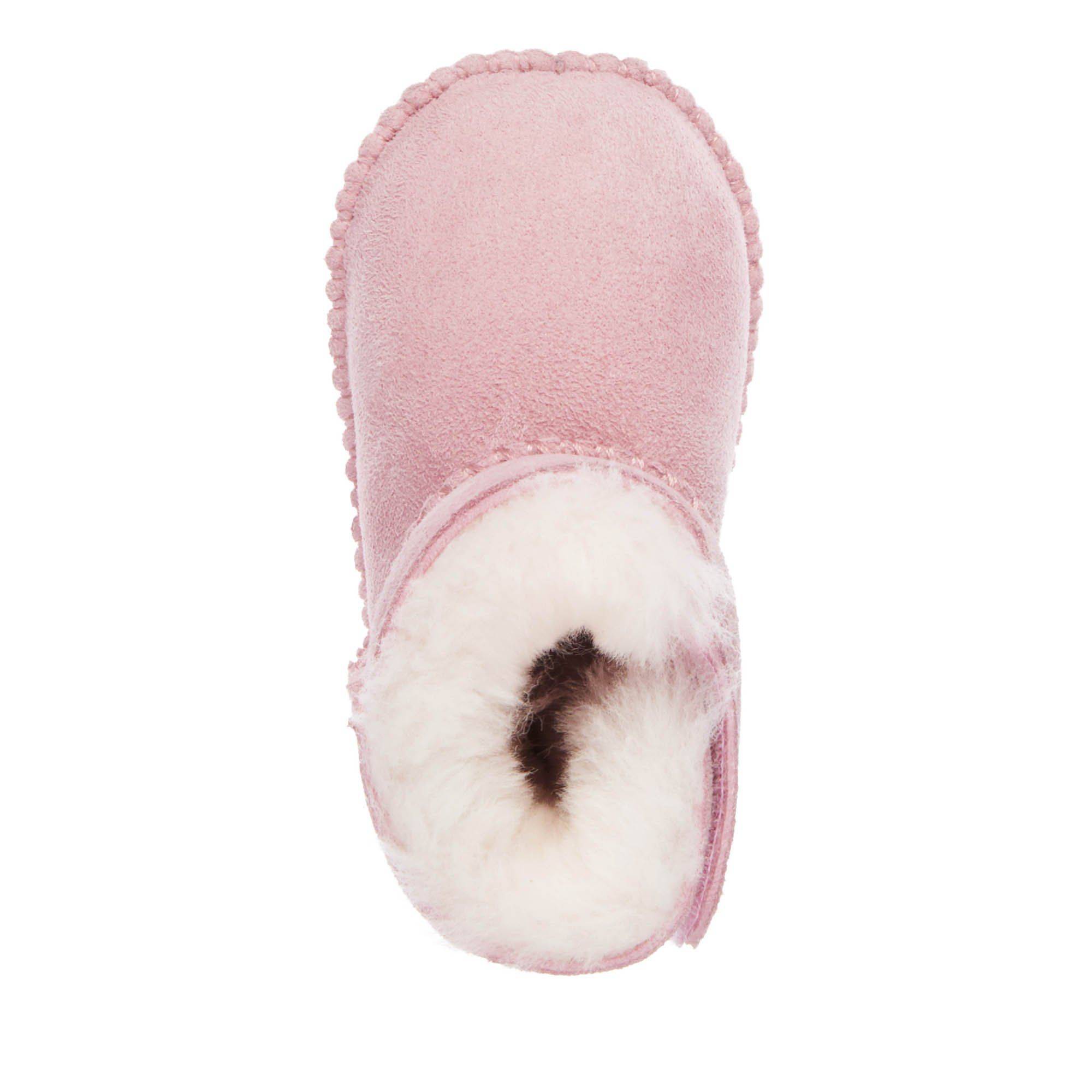 Детские ботинки из овчины (угги) EMU Australia(Baby Bootie B10310), розовые, цвет розовый, размер 16 - фото 6