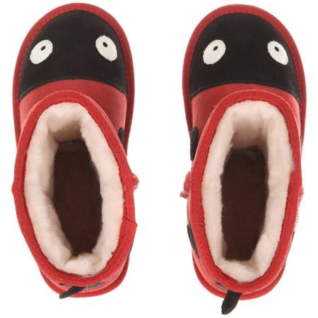 Детские полусапоги из овчины (угги) EMU Australia LCRE - Little Creatures Ladybird K10111, красные