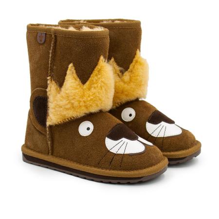 Детские полусапоги из овчины (угги) EMU Australia LCRE - Little Creatures Leo Lion K11429, коричневые