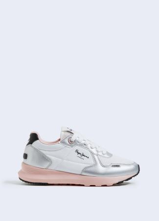 Детские кроссовки Pepe Jeans London YORK METALLIC GIRL PGS30525, серебряные Детские кроссовки Pepe Jeans London YORK METALLIC GIRL PGS30525, серебряные