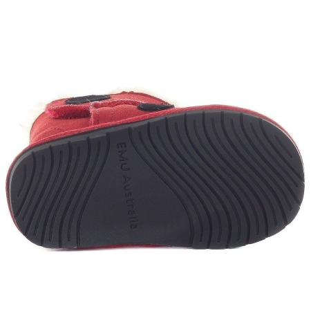 Детские ботинки из овчины (угги) EMU Australia Ladybird Walker B10317, красные