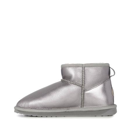 Женские ботинки из овчины (угги) EMU Australia Stinger Micro Glossy W12613, серебряные Женские ботинки из овчины (угги) EMU Australia Stinger Micro Glossy W12613, серебряные