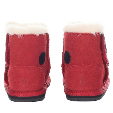 Детские ботинки из овчины (угги) EMU Australia Ladybird Walker B10317, красные