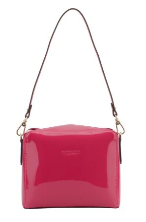 Женская сумка кросс-боди Maison Pourchet Cassetta Vernis 86001, фуксия
