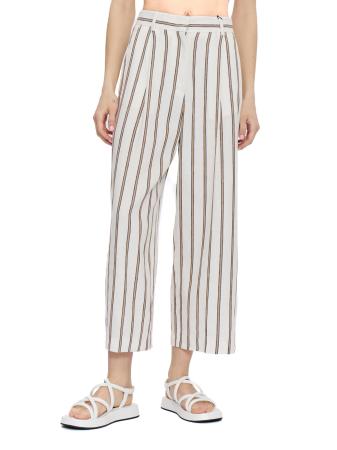 STRIPE LINEN CROPPED WIDE PANT 4150171