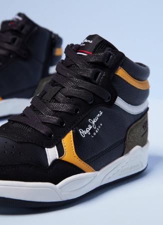 Детские высокие кроссовки Pepe Jeans London KURT BRITT BOOT DARK PBS30500, черные