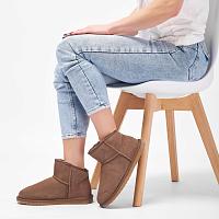 Aarons W13071 - Женские полусапоги из овчины (угги) EMU Australia, коричневые Aarons W13071 - Женские полусапоги из овчины (угги) EMU Australia, коричневые