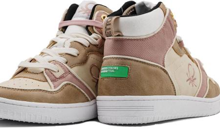 Женские высокие кеды United Colors of Benetton ROD BTW227601, бежевые