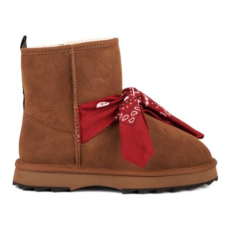 Женские полусапоги из овчины (угги) EMU Australia Sheepskin Fashion Sharky Mini Bandana W13199, коричневые
