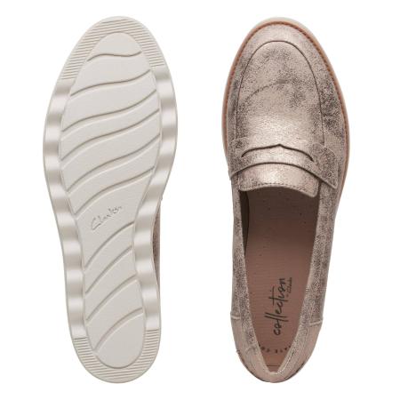 Женские лоферы Clarks Sharon Ranch 26140650, серебряные