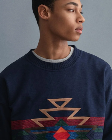 GEOMETRIC RELAXED C-NECK SWEAT 2016008