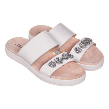Женские сандалии Clarks Botanic Lily 26131962, белые Женские сандалии Clarks Botanic Lily 26131962, белые
