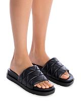 LEATHER LADIES SANDALS 68292 - Женские сланцы CARMELA, черные