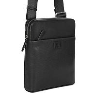 LEATHER HAND BAG RF43172 - Мужская сумка репортер Royalfinch, черная