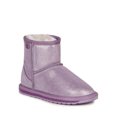 Детские полусапоги из овчины (угги) EMU Australia Wallaby Mini Metallic K11856, фиолетовые