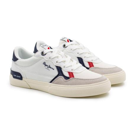Детские кеды Pepe Jeans London KENTON BRITT BOY SS22 PBS30512, белые Детские кеды Pepe Jeans London KENTON BRITT BOY SS22 PBS30512, белые
