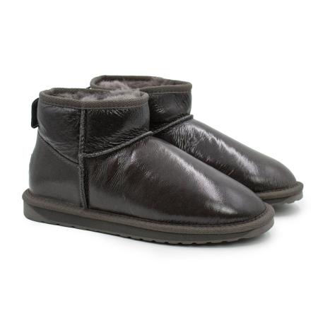 Женские ботинки из овчины (угги) EMU Australia Stinger Micro Glossy W12613, серые