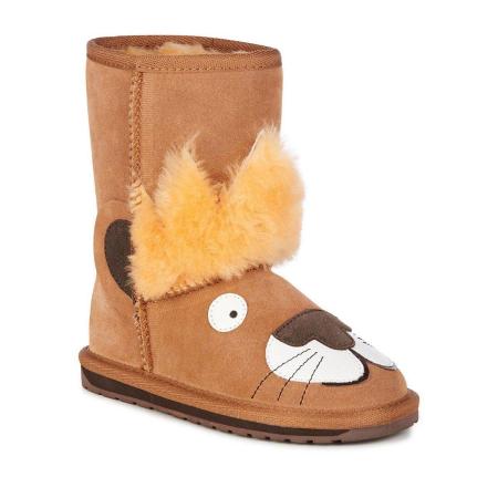 Детские полусапоги из овчины (угги) EMU Australia LCRE - Little Creatures Leo Lion K11429, коричневые