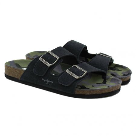 Мужские сланцы Pepe Jeans London BIO BUCKLES SUEDE CAMU PMS90084, серые Мужские сланцы Pepe Jeans London BIO BUCKLES SUEDE CAMU PMS90084, серые