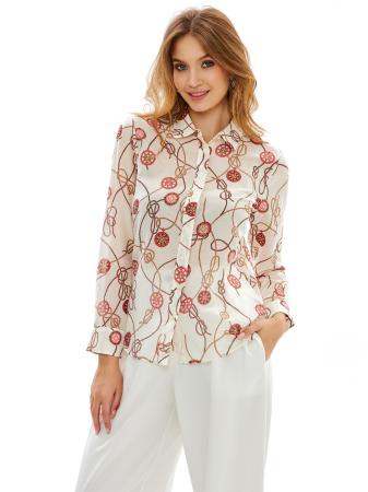 SAILING PRINT COT SILK SHIRT 4320184