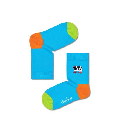 Kids Embroidery Cow In Boots Sock KBECB01