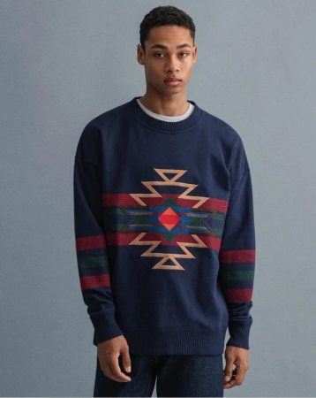 GEOMETRIC RELAXED C-NECK SWEAT 2016008