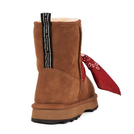 Женские полусапоги из овчины (угги) EMU Australia Sheepskin Fashion Sharky Mini Bandana W13199, коричневые