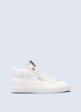 Мужские высокие кеды Pepe Jeans London YOGI ORIGINAL BOOT PMS30789, белые