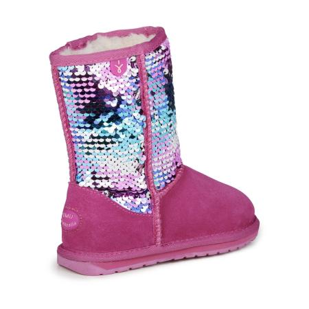 Детские сапоги из овчины (угги) EMU Australia Wallaby Sequin K12333, фуксия