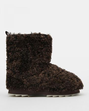 Женские полусапоги из овчины (угги) EMU Australia Sheepskin Fashion Sharky Lo Teddy W13200, коричневые