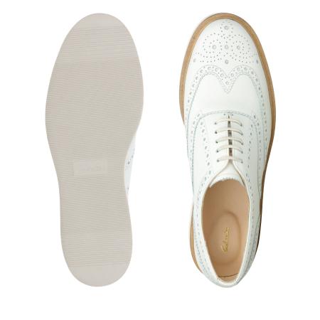 Женские оксфорды брогированные Clarks Baille Brogue 26157412, белые Женские оксфорды брогированные Clarks Baille Brogue 26157412, белые