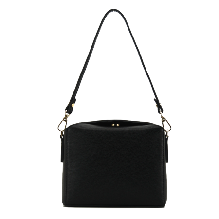 Женская сумка кросс-боди Maison Pourchet Cassetta Leather 77101, черная