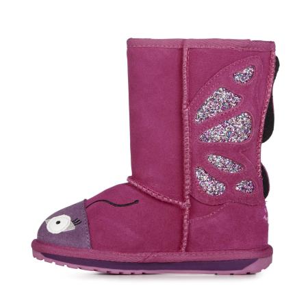Детские сапоги из овчины (угги) EMU Australia Butterfly K12339, фуксия