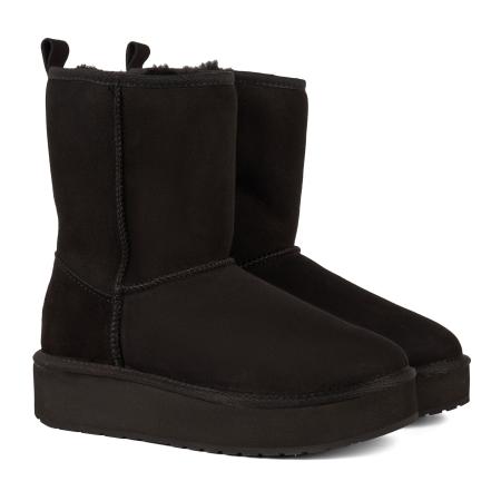 Женские полусапоги из овчины (угги) EMU Australia Stingers Stinger Lo Flatform W13190, черные