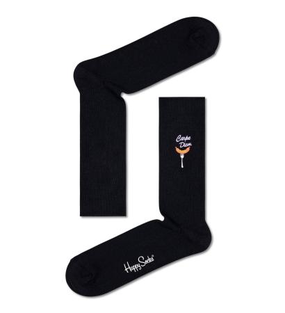 Ribbed Embroidery Carpe Diem Sock RECDS01