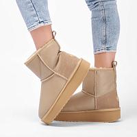 Stingers Stinger Mini Flatform Leather W13189 - Женские полусапоги из овчины (угги) EMU Australia, песочные