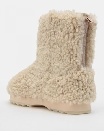 Женские полусапоги из овчины (угги) EMU Australia Sheepskin Fashion Sharky Lo Teddy W13200, белые