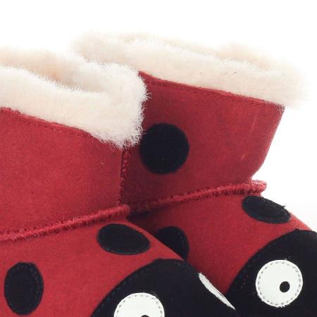 Детские ботинки из овчины (угги) EMU Australia Ladybird Walker B10317, красные