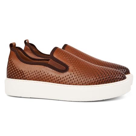 Мужские слипоны Bugatti 33307313-1000, коньячные