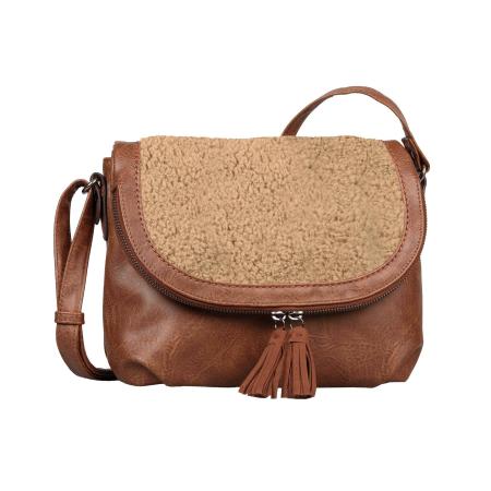 Женская сумка-мессенджер Tom Tailor Bags LARI WINTER, Flap bag M no zip 29359, коньячная Женская сумка-мессенджер Tom Tailor Bags LARI WINTER, Flap bag M no zip 29359, коньячная
